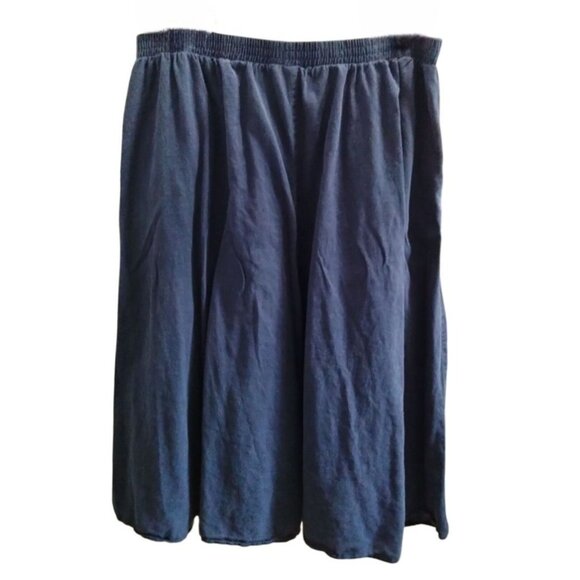 Jessica London Plus Size Skirt 28W Elastic Waist Blue Long Length - Picture 5 of 7